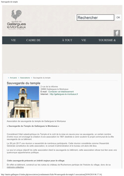 Page du site de la mairie de Gallargues 6 décembre 2017